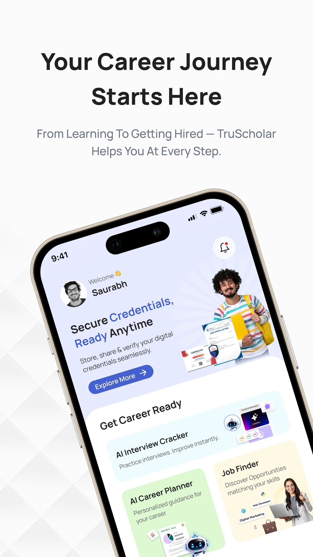 TruScholar Wallet & AI Resume screenshot